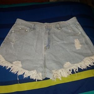 Distressed Light Blue Shorts (Medium)